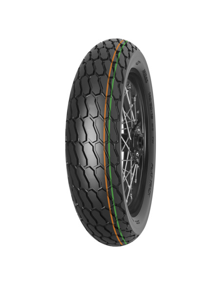 Pneu arrière MITAS FLAT TRACK SUPER SOFT - 140/80-19 (27.5x7.5-19) NHS TT Orange Vert