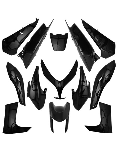 Kit carénages maxiscooter Yamaha 500 TMax 2008-2011 Noir brillant (13 pièces)