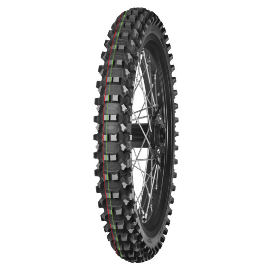 Pneu avant cross MITAS TERRA FORCE-MX MH (MEDIUM HARD TERRAIN) - 80/100-21 51M TT Rouge Vert