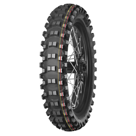 Pneu arrière cross MITAS TERRA FORCE-MX SM (SOFT MEDIUM TERRAIN) - 90/100-14 49M TT Rouge Jaune