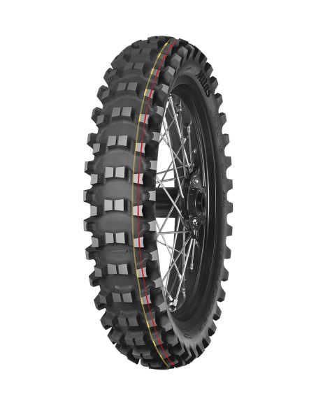 Pneu arrière cross MITAS TERRA FORCE-MX SM (SOFT MEDIUM TERRAIN) - 90/100-14 49M TT Rouge Jaune