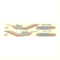 Kit déco autocollants MBK/Motobécane 51 Super orange/rouge/jaune (8 pièces)