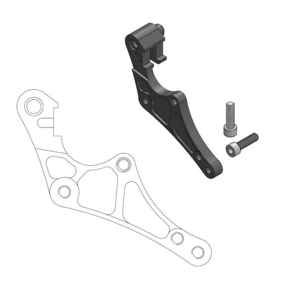 Patte de déport étrier origine MOTO MASTER - Disque SM Street 320mm - Pour étrier BREMBO - GAS GAS / HUSQVARNA / KTM