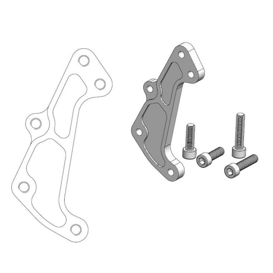 Patte de déport étrier supermotard 4 pistons MOTO MASTER - Disque 320mm - BETA RR