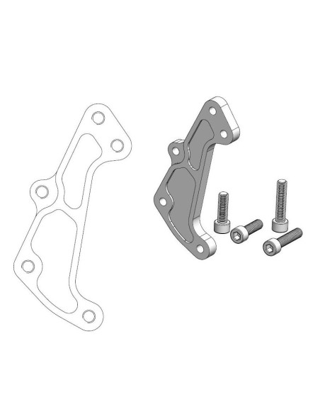 Patte de déport étrier supermotard 4 pistons MOTO MASTER - Disque 320mm - BETA RR