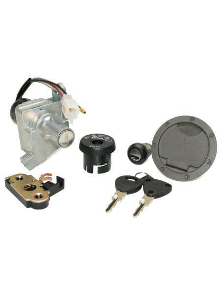 Contacteur à clé MBK 50 Nitro / Yamaha 50 Aerox 1997-2002 (avec serrure de selle et bouchon d'essence - premium)