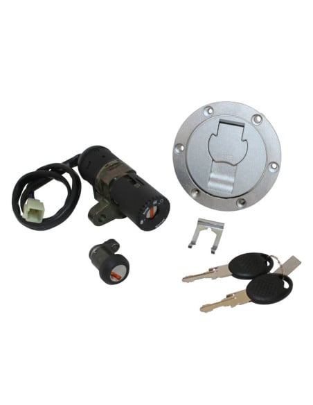 Contacteur à clé MBK 50 X-Power / Yamaha 50 TZR 2003-2012 (avec serrure de selle et bouchon d'essence)