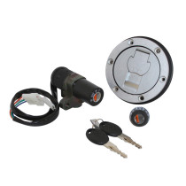 Contacteur à clé Aprilia 50 RS / Derbi 50 GPR (avec serrure de selle et bouchon d'essence)
