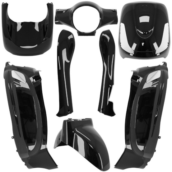 Kit carénages scooter Sym 50 / 125 Fiddle 2T / 4T Noir verni