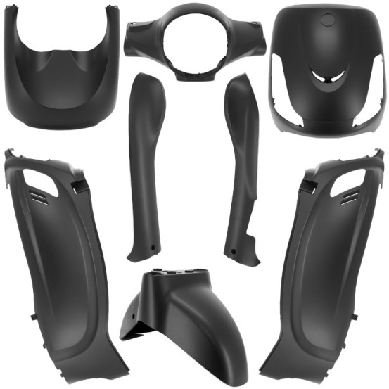 Kit carénages scooter Sym 50 / 125 Fiddle 2T / 4T Noir mat