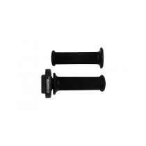 Poignée tirage rapide avec poignées caoutchouc ACCOSSATO - 3 cames - Aluminium CNC noir - Câbles de gaz non inclus