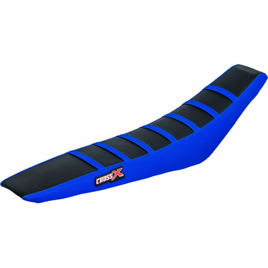 Housse de selle CrossX avec bandes Husqvarna 65 TC 2017-2023 Noir-Bleu-Bleu