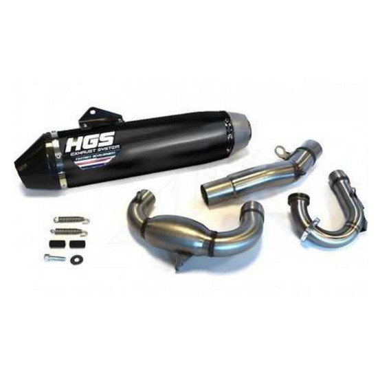 Ligne complète inox alu Noir embout carbone HGS YAMAHA 250 YZ F 2014 - 2018