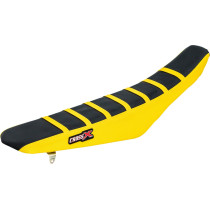 Housse de selle CrossX avec bandes Suzuki 250 RM-Z 2019-2024 450 RM-Z 2018-2024 Noir-Jaune-Jaune