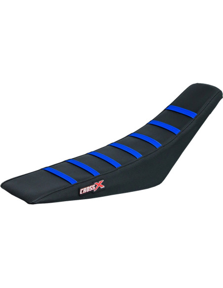 Housse de selle CrossX avec bandes Husqvarna 65 TC 2017-2023 Noir-Noir-Bleu