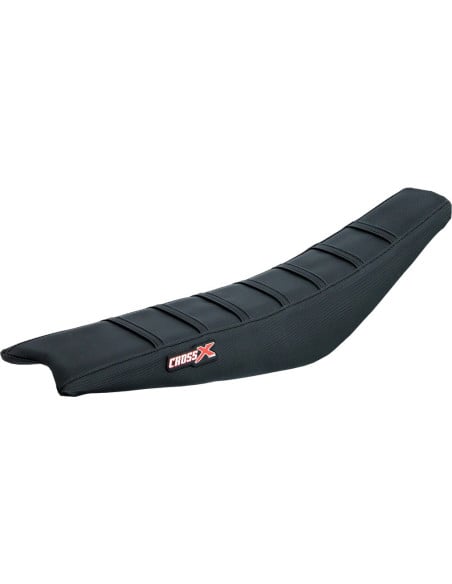 Housse de selle CrossX avec bandes Kawasaki 85 KX 2000-2013 Noir-Noir-Noir