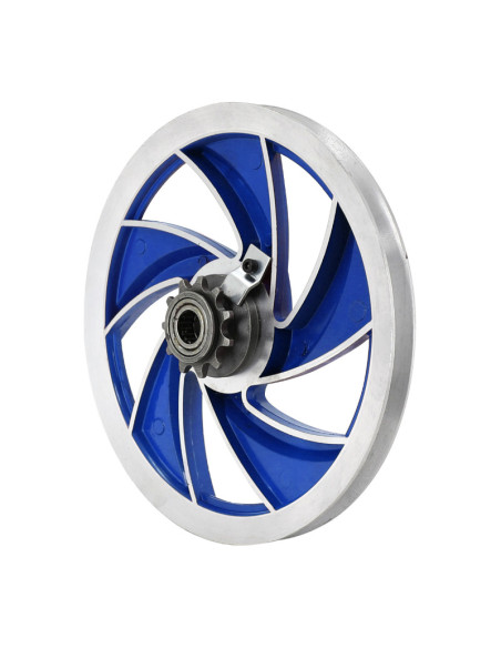 Poulie aluminium Ellipse Peugeot MBK / Motobécane 51 / 103 SP / MVL Bleu (pignon 11 dents)