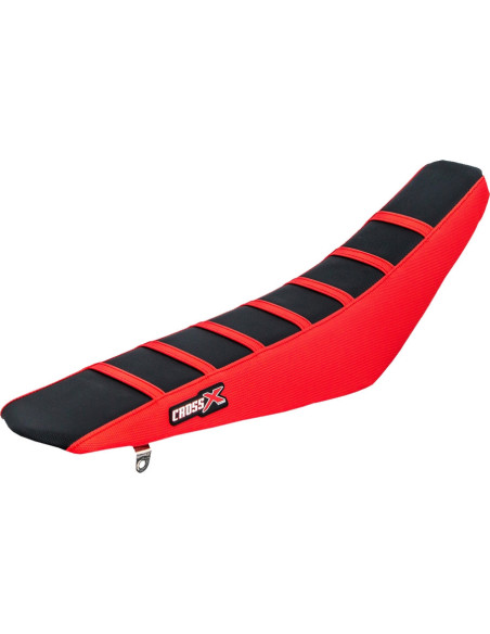 Housse de selle CrossX avec bandes Gas Gas EC-ECF 2012-2017 Noir-Rouge-Rouge