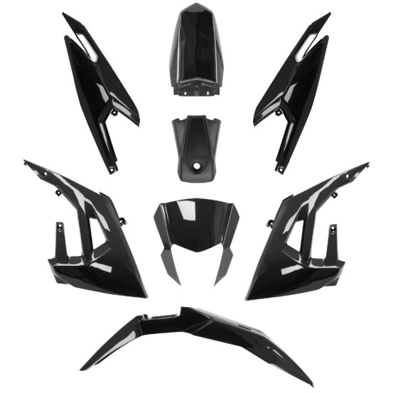 Kit carénages 50 à boite Derbi 50 Senda DRD / Gilera RCR / SMT après 2018 Noir brillant