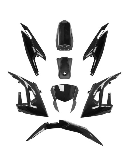Kit carénages 50 à boite Derbi 50 Senda DRD / Gilera RCR / SMT après 2018 Noir brillant