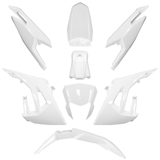 Kit carénages 50 à boite Derbi 50 Senda DRD / Gilera RCR / SMT après 2018 Blanc brillant