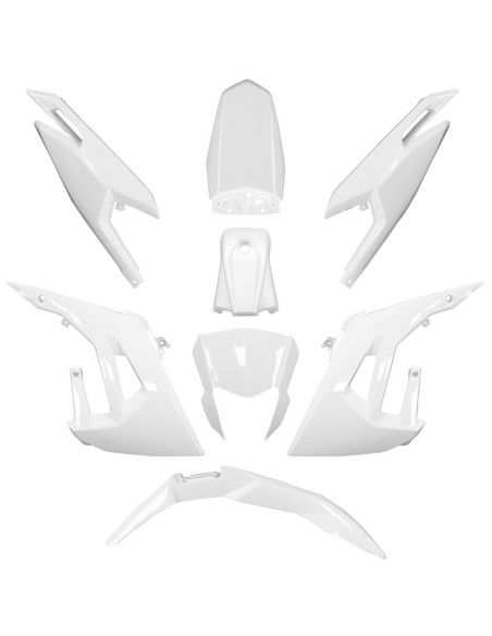 Kit carénages 50 à boite Derbi 50 Senda DRD / Gilera RCR / SMT après 2018 Blanc brillant