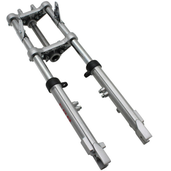 Fourche EBR hydraulique Peugeot 103 / MBK / Motobécane 51 Aluminium Argenté