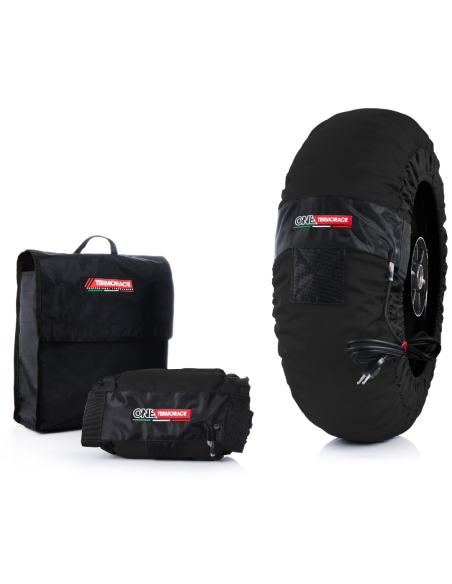 Paire de couvertures chauffantes noires Termorace One - 80°C - Taille XS
