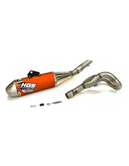 Ligne complète inox alu Orange HGS KTM 350 SX F 2023 - 2024 HUSQVARNA 350 FC 2023 - 2024