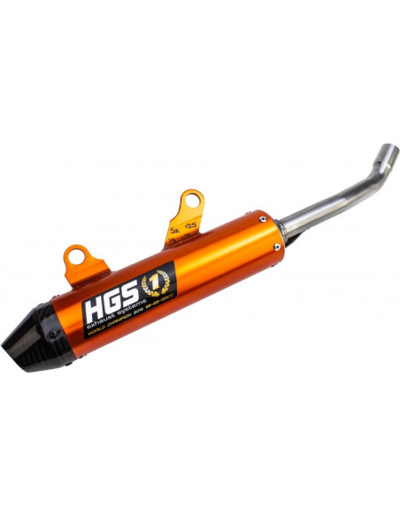 Silencieux alu Orange embout carbone HGS KTM HUSQVARNA 125 SX TC 2016 - 2018