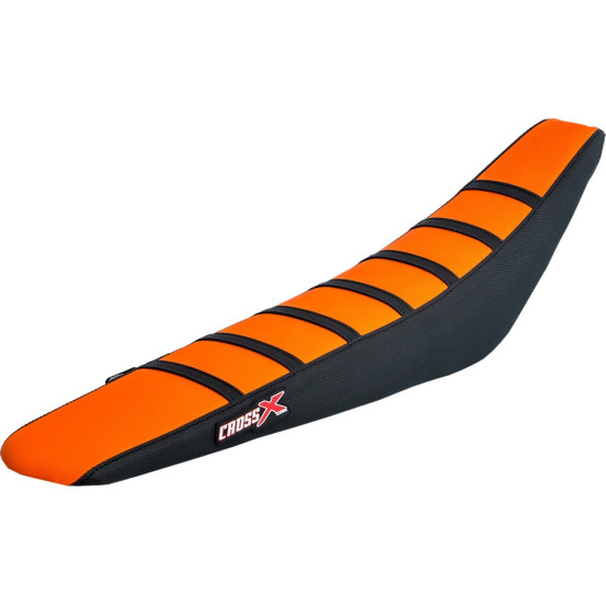 Housse de selle CrossX avec bandes KTM 65 SX 2009-2015 Orange-Noir-Noir