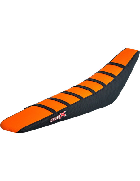 Housse de selle CrossX avec bandes KTM 50 SX 2009-2015 Orange-Noir-Noir