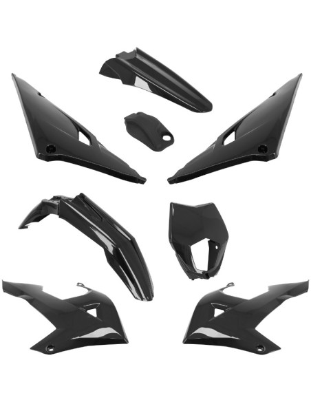 Kit carénages 50 à boite Rieju 50 MRT/MRT SM/Pro/Enduro 2022-2024 Noir brillant