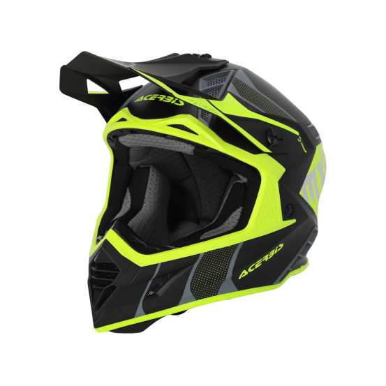 Casque moto cross Acerbis X-Track - Noir Jaune Fluo
