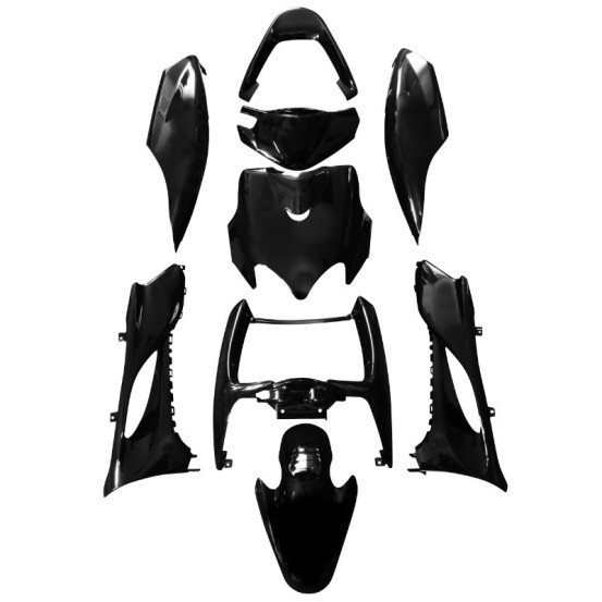Kit carénages scooter MBK 50 Mach G/Yamaha 50 JOG RR Noir brillant