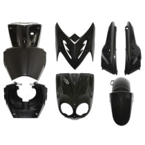 Kit carénages scooter MBK 50 Stunt/Yamaha 50 Slider Noir brillant