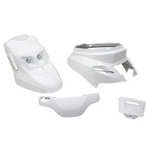 Kit carénages scooter MBK Booster / Yamaha BW'S après 2004 Blanc (Design Edition - avec éclairage)