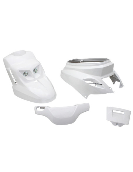 Kit carénages scooter MBK Booster / Yamaha BW'S après 2004 Blanc (Design Edition - avec éclairage)