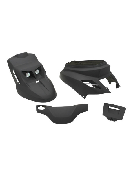 Kit carénages scooter MBK Booster / Yamaha BW'S après 2004 Noir mat (Design Edition - avec éclairage)