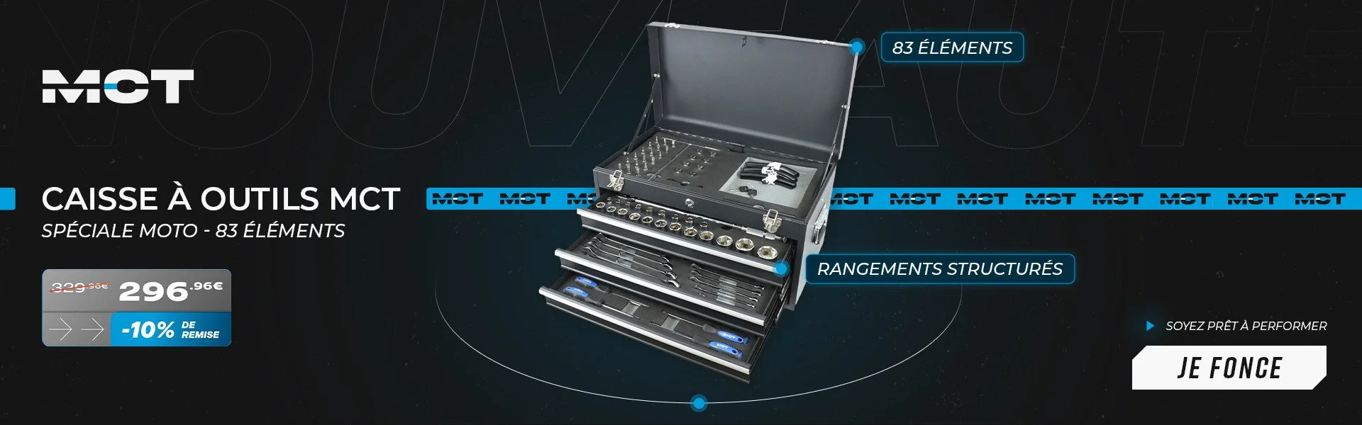 CAISSE A OUTILS MCT 83 ELEMENTS